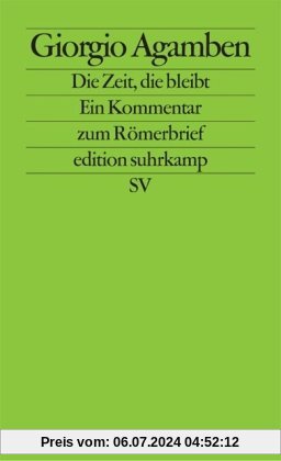 Die Zeit, die bleibt: Ein Kommentar zum Römerbrief (edition suhrkamp)